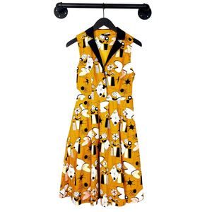 ModCloth x DuPenny Atomic Retro Brunch Shirt Dress S Novelty Mid Century Pockets